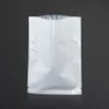 200 unids/lote 6x9cm Mini bolsas de embalaje de alimentos con parte superior abierta blanco brillante paquete de papel de aluminio bolsa de té en polvo bolsas de almacenamiento al por mayor