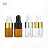 Tom 1 ml 2ml 5ml Clear Glass Dropper Bottle Mini Glass Essential Oljeflaska Med Slang Glasflaska LX2067