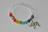 SN0218 7 chakra bouddha bracelet lotus méditaton chanceux éléphant fortune yapa mala poignet yoga équilibre cristal de guérison