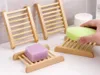 100PCS Natural Bamboo Trays Wholesale Wooden Soap Dish Wooden Soap Tray Holder Rack Plate Box Container for Bath Shower Bathroom