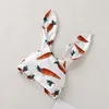 2 stks Hot Pasgeboren Zuigeling Baby Jongens Meisjes Kleding Lange Mouwen Cartoon Carter Carrot Print Romper Jumpsuit + Rrabbit Oren Hoed Outfits Set