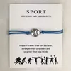 10pcslot Baseball Softball Charm Wax Cords Armbänder Sports Frauen Jungen Mädchen Unisex Mode Schmuck Schmuck Geschenk 5512483