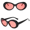 빈티지 반짝이 선글라스 타원형 프레임 남성과 여성을위한 다채로운 투명 방패 섹시한 파티 안경 12 색 도매