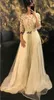 Modest Long Evening Dresses 2020 Lace Appliques Caftan Morrocco Jellaba Caftan Full length 3D Floral Occasion Prom Gowns