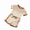 Kindercasual sportkledingsets Babystreepte kledingsets Zomer Summer Korte mouw Top Shorts 2pcset Infant Shortt Home Pyjama Set5966375