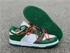 Com Box Futura x Low OFF Sapatos Casuais LTHR Feminino Masculino Designer Verde Laranja Azul Branco des Chaussures Taquets Shoes