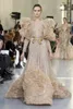 Elie Saab Nya Sequins Evening Gowns Illusion Deep V Neck Långärmad Prom Party Dresses Runway Fashion Vestidos defiesta
