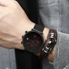 Mens Women Stopwatches Crrju unik design Luxury Sport Wrist Watch Rostfritt stål Mesh Rem Herrmode Casual Date Watc2857