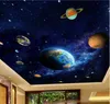 3D天井の壁画壁紙の写真青い惑星スペースペインティング装飾PO 3Dウォール壁紙リビングルームの壁の壁紙3 D1200A