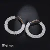 Personality Shiny Crystal Goldplated Hoop Earring Fashion All-match Geometric Big Round Earrings Party Jewelry Accessories Gifts for Women G