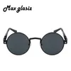 men brand vintage round sun glasses 2017 New silver gold metal mirror small round sunglasses women cheap high quality UV4003755668