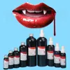 Cadılar Bayramı Sahte Kan Kostümleri Süslemeleri Korkunç Vampir Makyaj Parti Kozmetik Kan Plazma