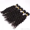 human hair products 3pcs lot deep curly wave hair weaves bundles with natural color free dhl