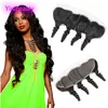 Cheveux vierges indiens crus 13X4 dentelle frontale lâche vague indienne partie libre fermeture vison cheveux humains couleur naturelle