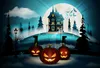 Kate Microfiber Halloween Moon Night Photography Backdrop Scary Haunted Castle Horror Graveyard Foto Bakgrund Grimace Pumpkin Backdrops