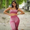 Set da yoga da 2 pezzi Donne da palestra per donne Sports indossano leggings Bras imbottiti di fitness Suit Seam SET9385481