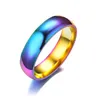 Edelstahl Bunte Regenbogen Ring Band Finger Einfache Schmuck Frauen Ringe Verlobungsringe für Frauen Drop Ship