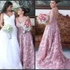 Aso Ebi Arabic Evening Dresses Lace Pink Backless Backless Beaded Wed Guests Dresses Formal Prom Party Gowns