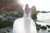 Robes de mariée de plage sans manches une ligne robes de mariée en dentelle appliques sans manches petites plus la taille sur mesure