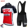 2020 Team Soudal Cykling Jersey 19D Bike Shorts Set MTB Ropa Ciclismo Mens Kortärmad Cykelskjortor Maillot kläder