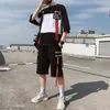 Streetwear 2 stücke set männer Kurzarm Shorts Zwei-stück Anzug Männlichen Sommer Student Jugend Hip Hop Sport Stil von Alle Passenden