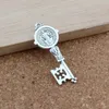 Ciondoli con ciondolo a forma di croce con medaglia benedetta per creazione di gioielli Bracciale Collana Accessori fai da te 16,5x41mm Argento antico 100 pezzi A-580