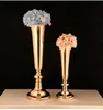 Novo estilo de ouro alto casamento flor stand decoração / não a peça central iluminada / metal pilar best0953