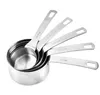 Aço inoxidável medição Cup Set de 5 tempero colher de farinha Cups roladas-Edge abastecido Baking Pastry Ferramentas de Medição Escala