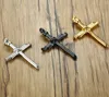 silver/black/gold stainless steel nail cross pendant necklace for mens boys jewelry fashion gifts for holiday free chain 24 inch