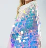 Mermaid Cape Glittering Baby Girls Princess Cloak Färgglada Sequins Boutique New Halloween Party Cape Costume Cosplay Props