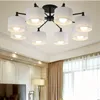 LED Tavan Avize Oturma Odası için E27 Avize Aydınlatma Ile Lampshades Yemek Avizeler Modern Mutfak Lambaları Işıkları