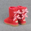Stivali da neve spaccati da mucca invernali da donna Stile moda per bambini Fiocco alla caviglia Fiocco al ginocchio Taglia EU23-41