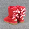 Bottes de neige fendues en vache pour femmes, Style à la mode, avec nœud à la cheville et au genou, taille EU23-41