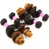 Capelli umani Ombre indiani 1B / 4/30 Onda sciolta 3 fasci con chiusura in pizzo 4X4 con capelli per bambini 4 pezzi / lotto Onda sciolta