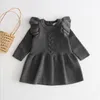 Robes de filles Robe pull en tricot pour tout-petits Robes de princesse en coton pour bébé Tops tricotés pour nourrissons Chemises de Noël pour nouveau-nés Boutique Vêtements B6110