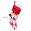 Knitted Christmas Stockings Striped Xmas Tree Hanging Candy Gift Bag Wool Knitting Holly Tree Hanging Decoration Stocking