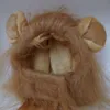 Wysokiej jakości śmieszne urocze kostium zwierzaka Cosplay Lion Mane Wig Cap Hat for Cat Halloween Ubrania fantazyjna sukienka z uszami