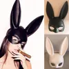 Bar lapin Femmes Fille Sexy Lapin Oreilles Masque Mignon Lapin Longues Oreilles Bondage Masque Halloween Mascarade Parti Cosplay Costume Props Livraison Gratuite