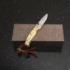 Kampanj Small Damascus Pocket Folding Knife Damascus Steel Blade Steel Handle Mini EDC Pocket Gift Knives