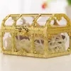 Treasure Chest Candy Box Wedding Favor Mini Presentlådor Matklass Plast Transparent smycken Stoage Case RRA22973294479