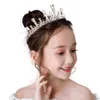 Bevroren prinses Crystal Crown Rhinestone Tiaras Legering Bridal Hoofdress Handmade Craft Hair Accessoires Kids Kran Women Garland2706074