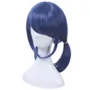 Gratis SändningNy Hot Fashion Anime Lady Bug Dark Blue 2 Ponytails Rak Hår Cosplay Wig