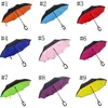 DHL gratuit 40 Options de couleurs parapluies inversés pliants inversés avec poignée en C Double couche à l'envers parapluie coupe-vent