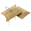 100 unids/set lindo papel Kraft almohada Favor caja boda fiesta Favor regalo cajas de dulces fiesta en casa suministros de cumpleaños de alta calidad