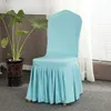 16 kleuren Effen stoelkop met rok All Round Chair Bottom Spandex Rok Stoel Cover voor Party Decoratie Stoelen Covers CCA11702 50PCS