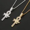 Nuova arrivo Arrivo Ankh Key of Life Collana a sospensione con catena di corda hip hop argento oro come regali