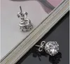 2020 Neues Design 925 Sterling Silber CZ Diamant Krone Ohrstecker Modeschmuck schönes Hochzeits-/Verlobungsgeschenk kostenloser Versand