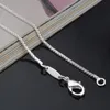 plätering 925 Sterling Silver Halsband Kedja Kvinnor Bröllop Smycken 1,4MM/2MM Box Kedja Halsband Nytt Anländer Hot Fashion Smycken