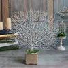 45 cm Simulation blanc paon corail arbre branches en plastique plantes artificielles décoration de la maison mariage décoratif haute Aquarium aménagement paysager