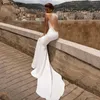 2020 Sexy Beach Wedding Dresses Elegant Mermaid Bridal Dresses Lace Appliqued Vestido De Noiva Lorie Boho Wedding Gowns